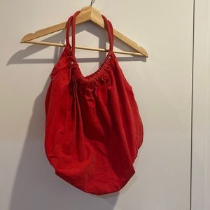 American Apparel slouchy red hobo bag.